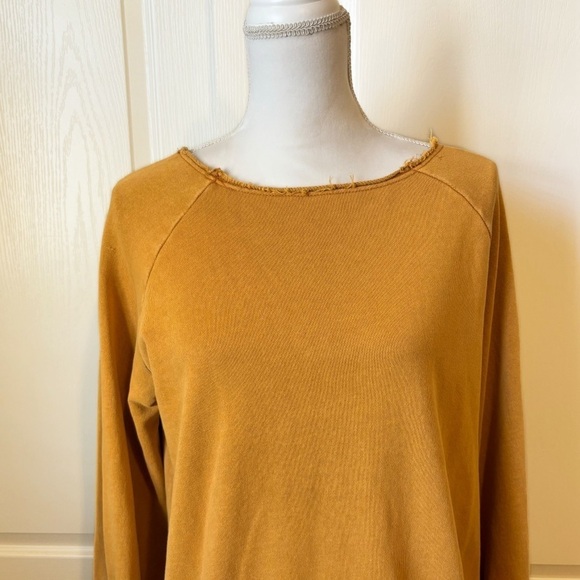 Smocked Knit Cotton Fleece Goldie Dress Mustard Yellow Size Small NWT - Picture 8 of 13